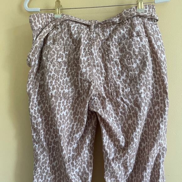 Anthropologie The Wanderer Utility Pant in Brown Tan Leopard Sz 29 Linen Blend - Picture 9 of 10